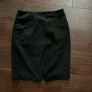 Loft black crossover pencil skirt with pockets size 10 NWT